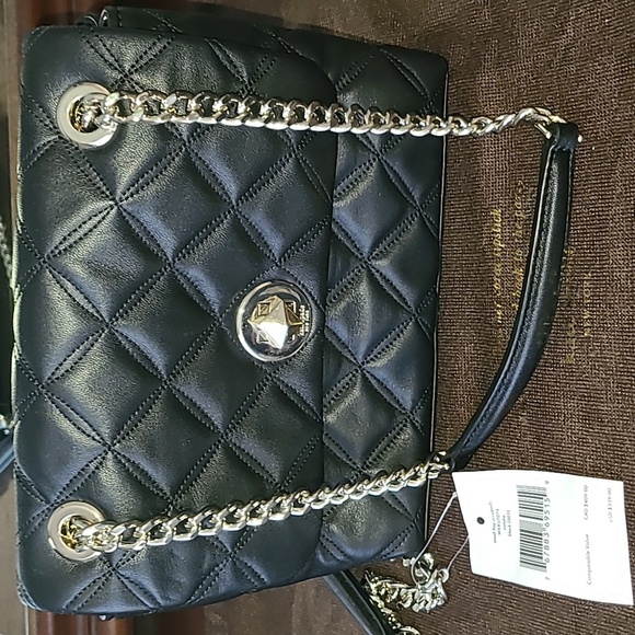 Kate Spade Black Quilted Shoulder Bag with Gold Chain - Picture 1 of 8